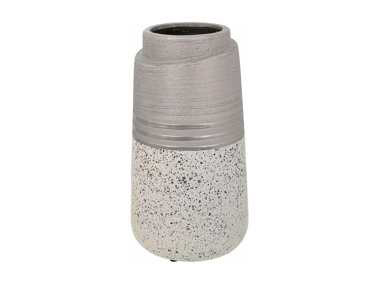 Silberne Keramikvase 13x13x24,5h cm