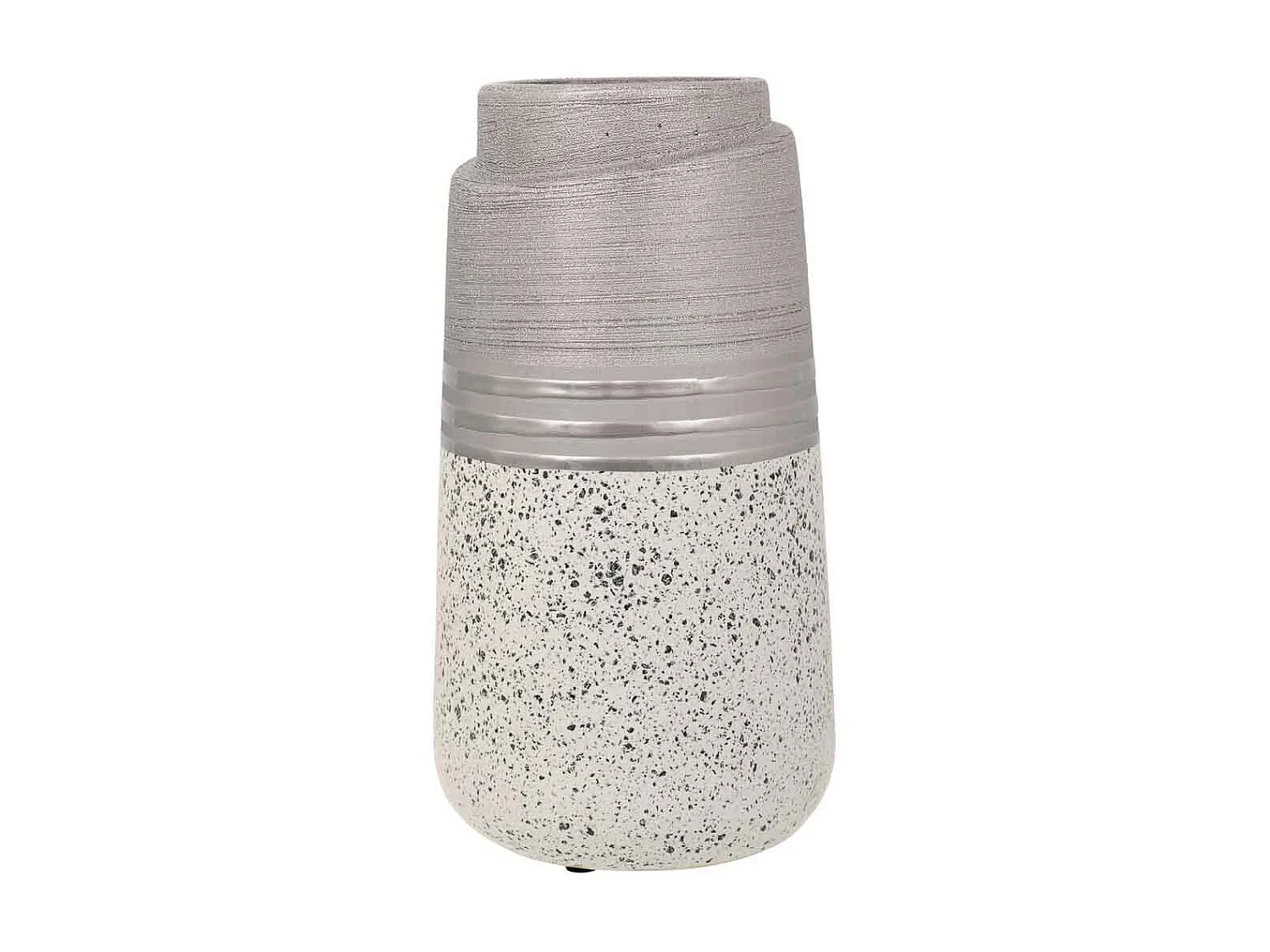 Vaso in ceramica argento 13x13x24,5h