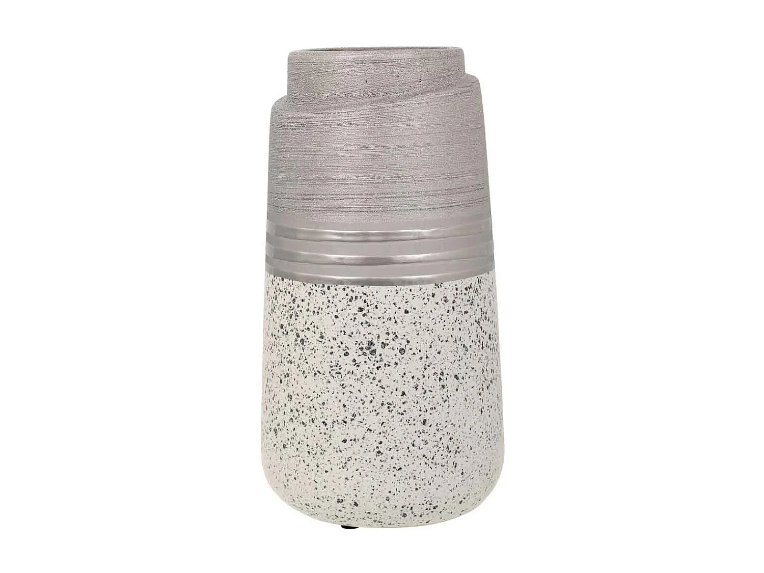 Vaso in ceramica argento 13x13x24,5h