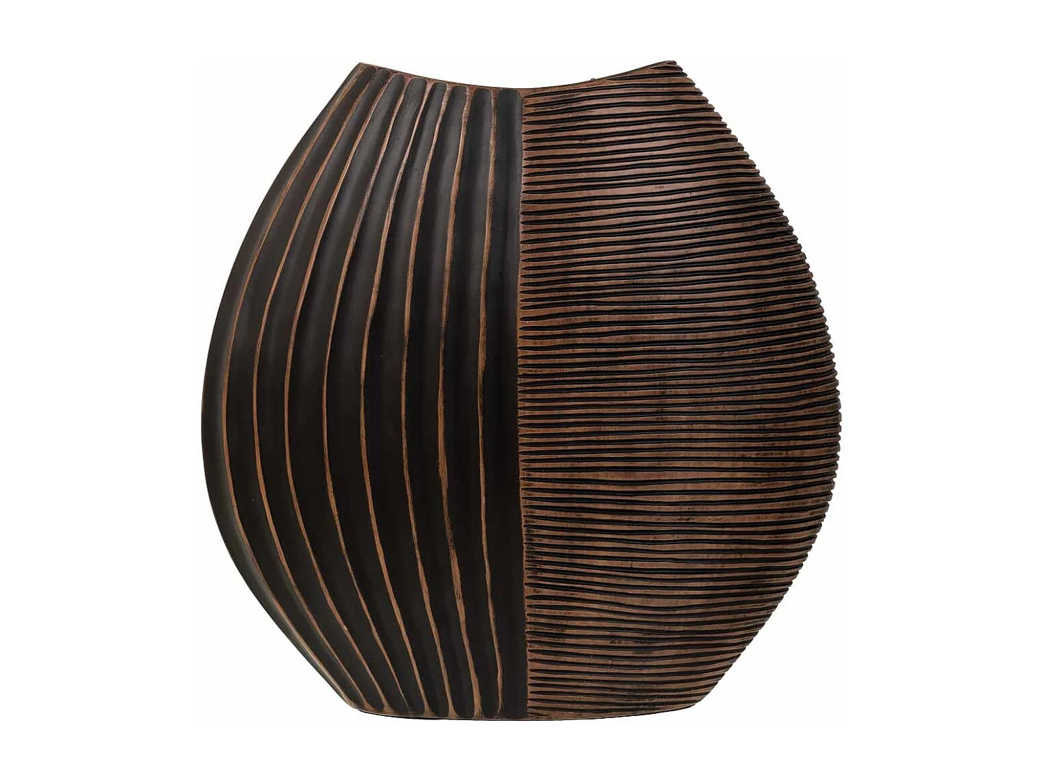 Vase en polyrésine marron 29,5x10,5x29,5h