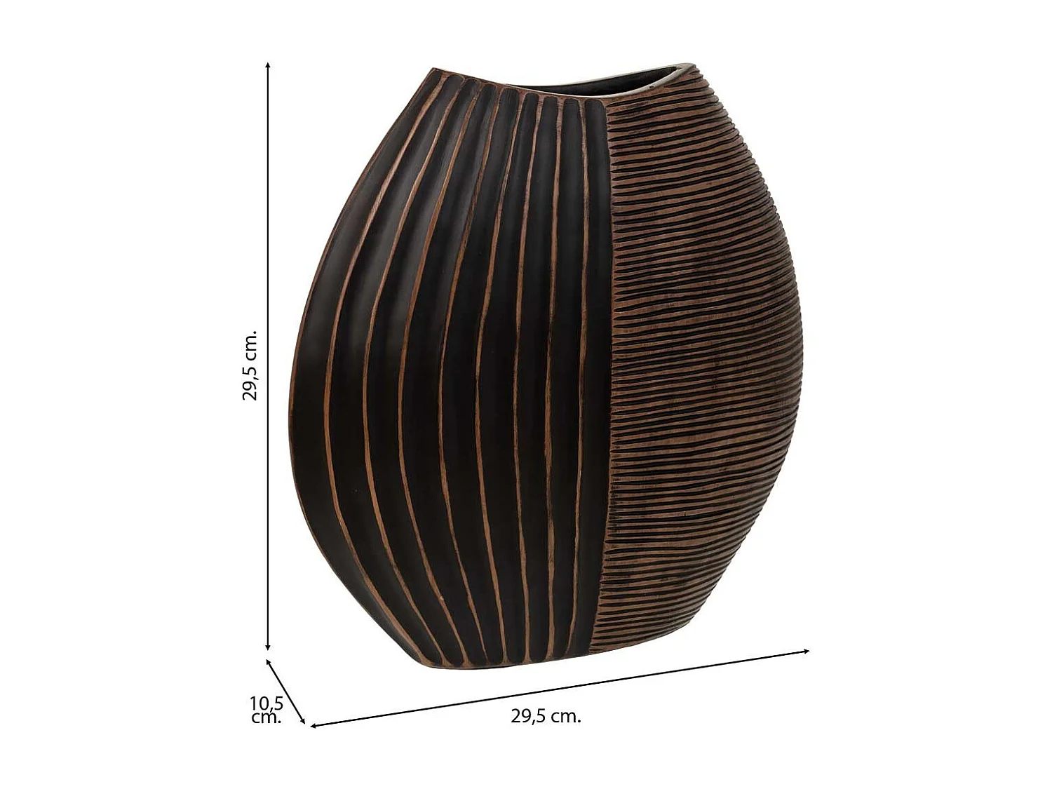 Vase en polyrésine marron 29,5x10,5x29,5h