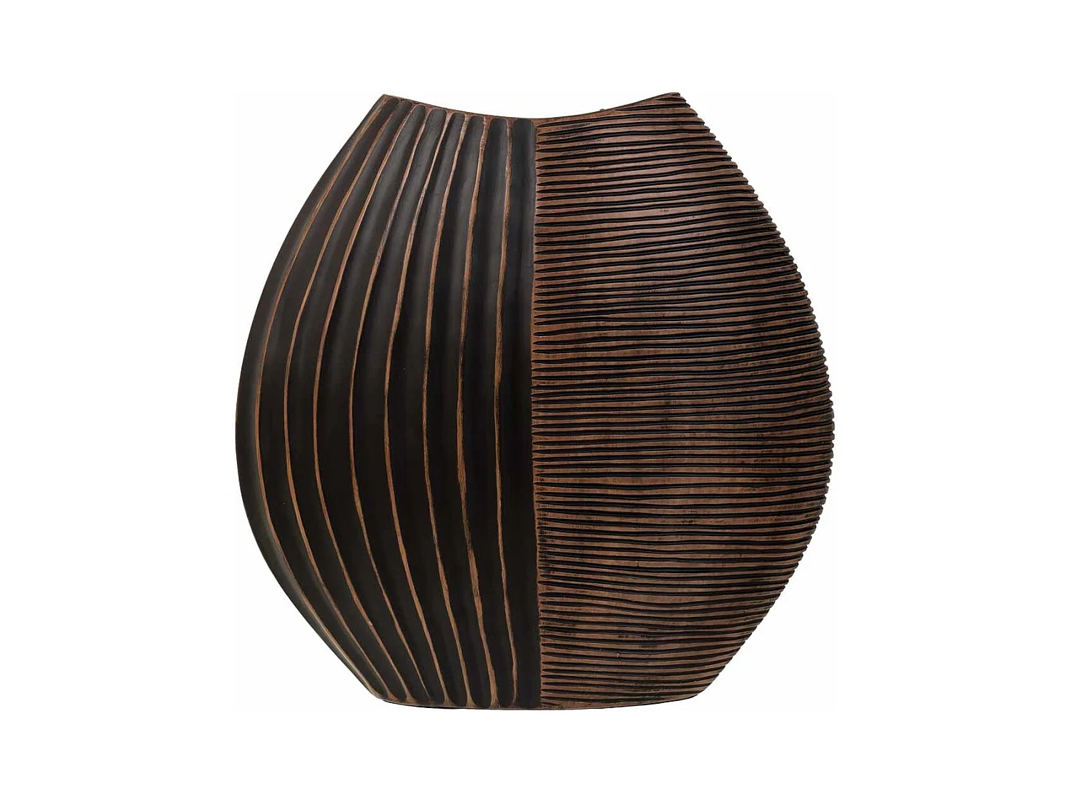 Jarrón de poliresina marrón 29,5x10,5x29,5