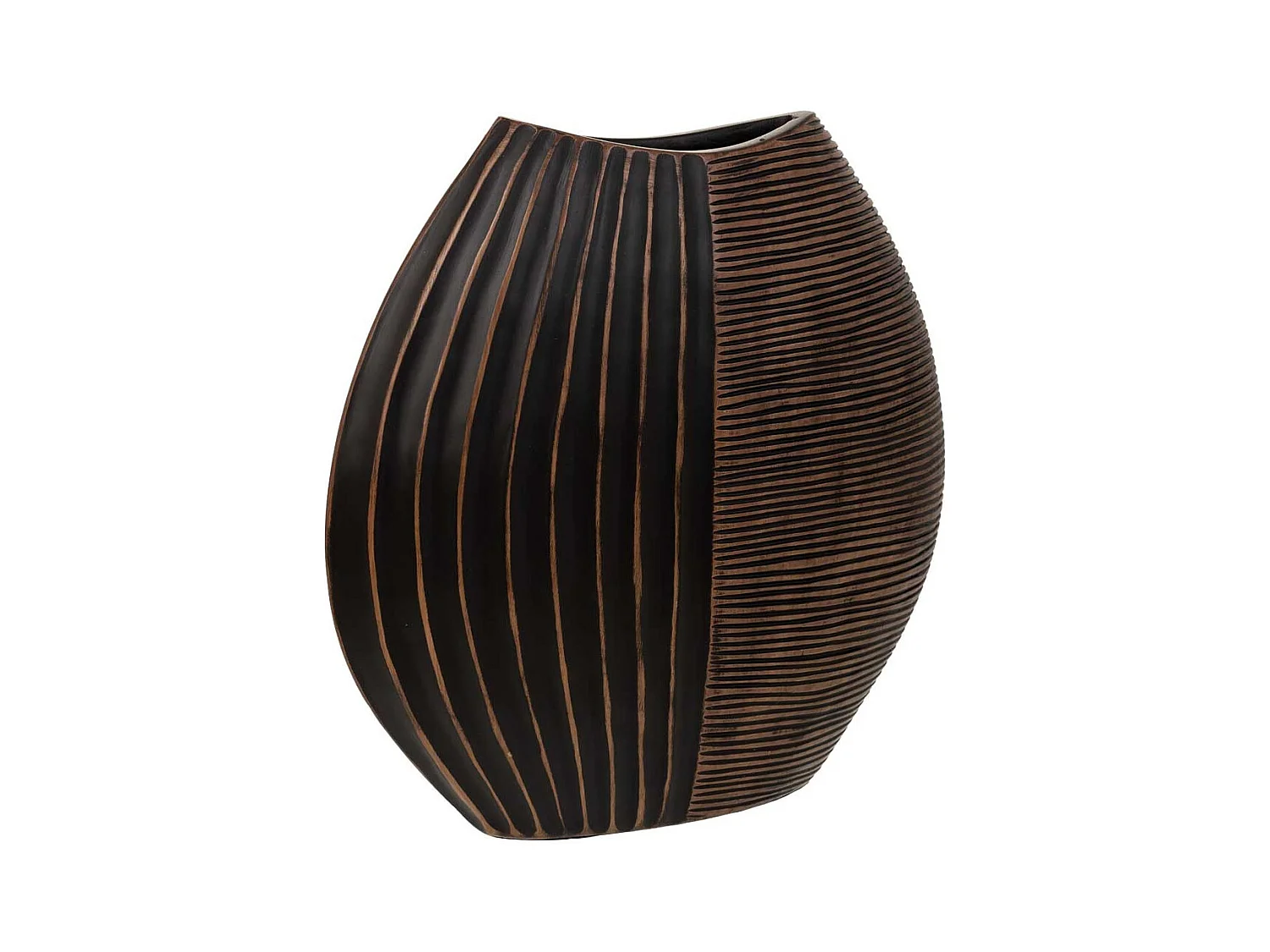 Jarrón de poliresina marrón 29,5x10,5x29,5