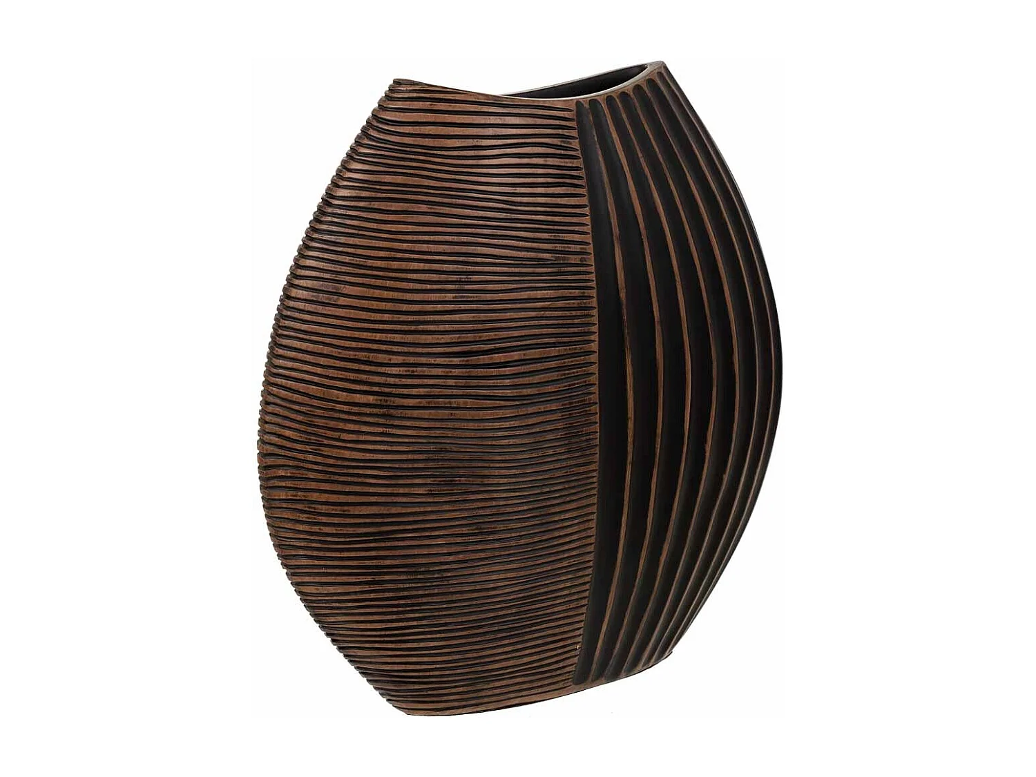 Jarrón de poliresina marrón 29,5x10,5x29,5