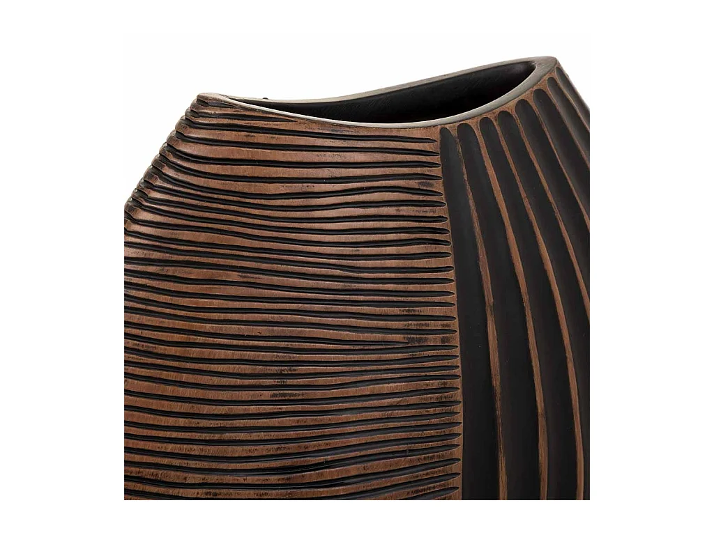 Jarrón de poliresina marrón 29,5x10,5x29,5