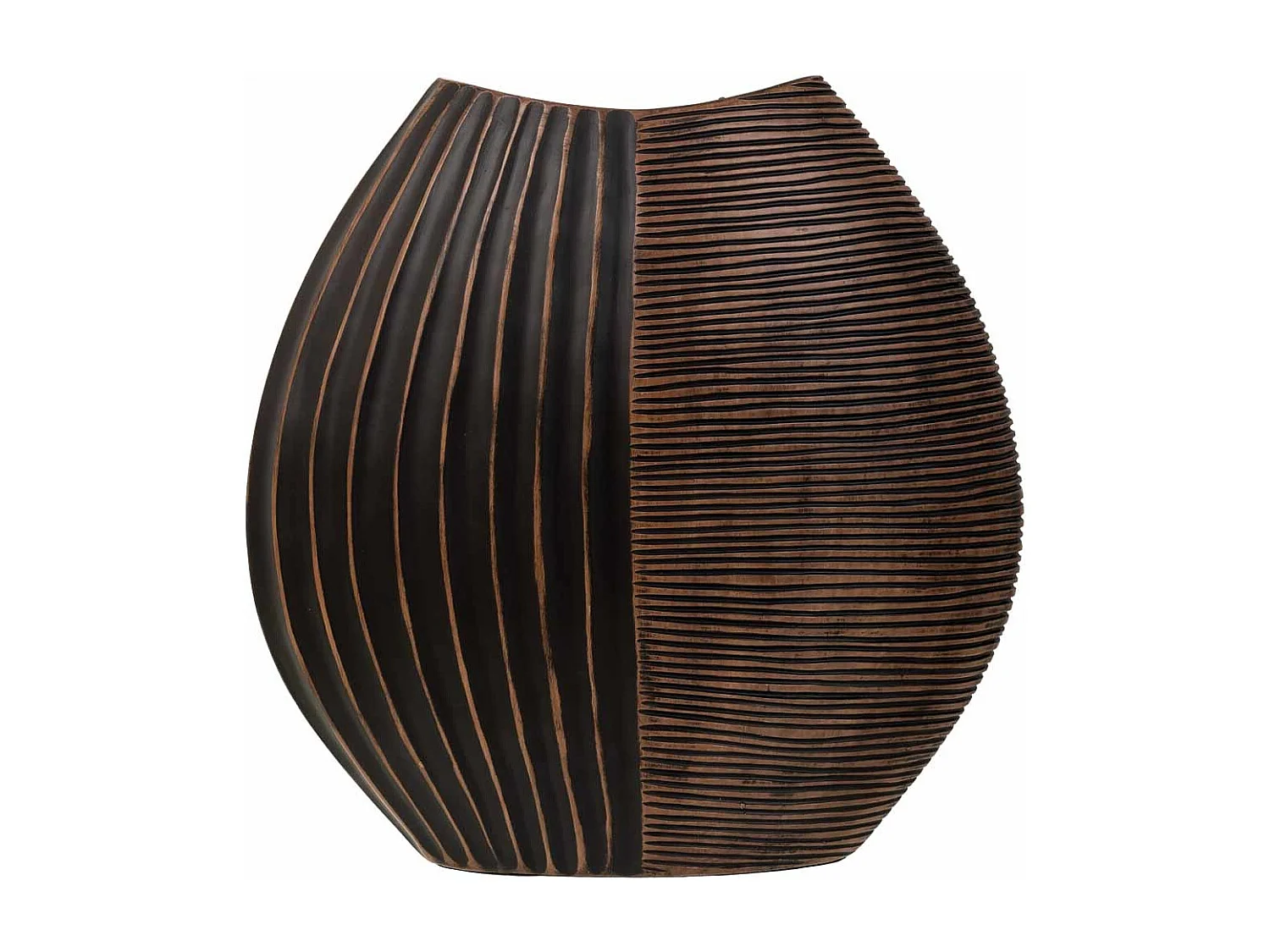 Vaso em poliresina marrom 29,5x10,5x29,5