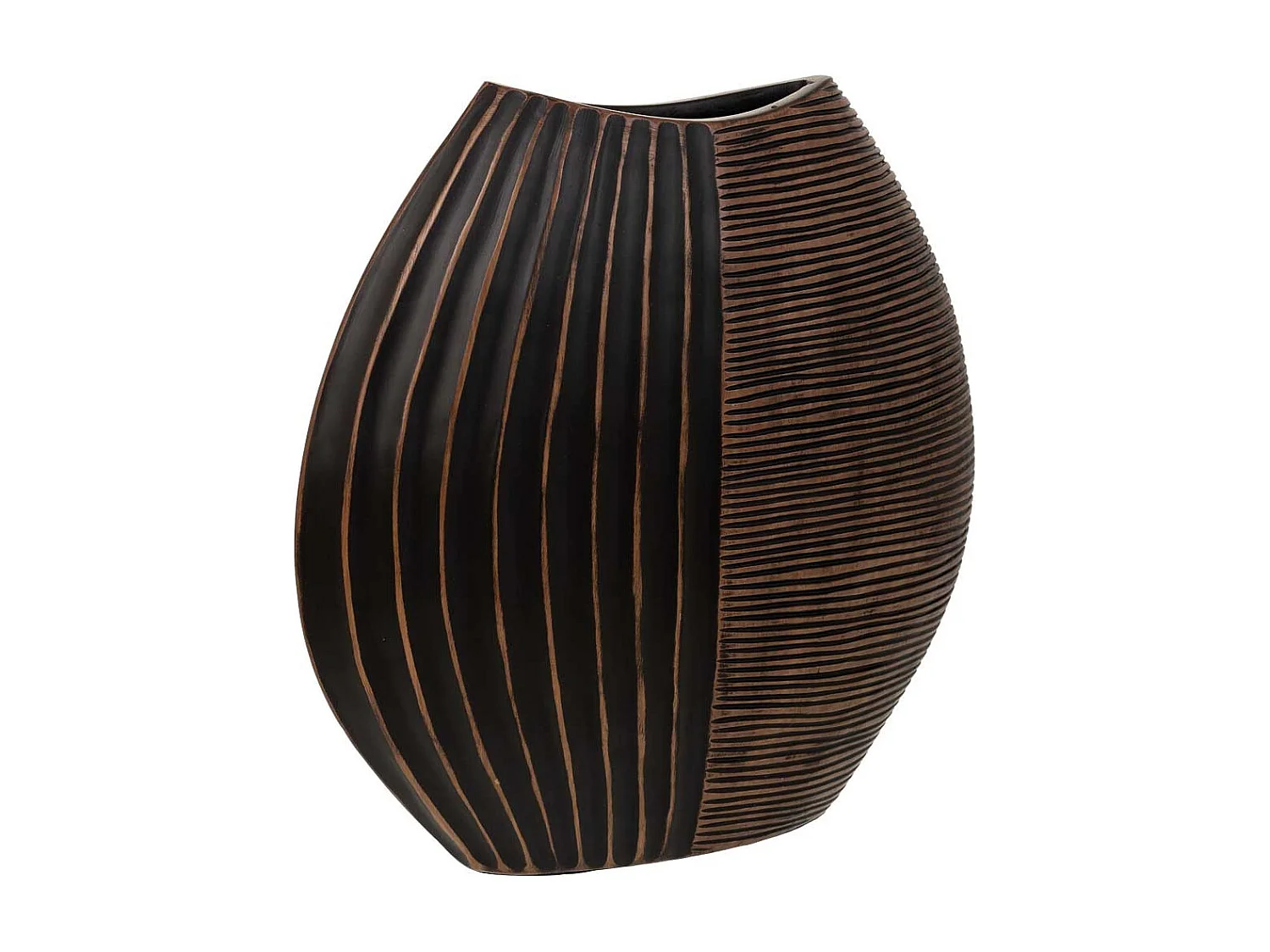 Vaso em poliresina marrom 29,5x10,5x29,5