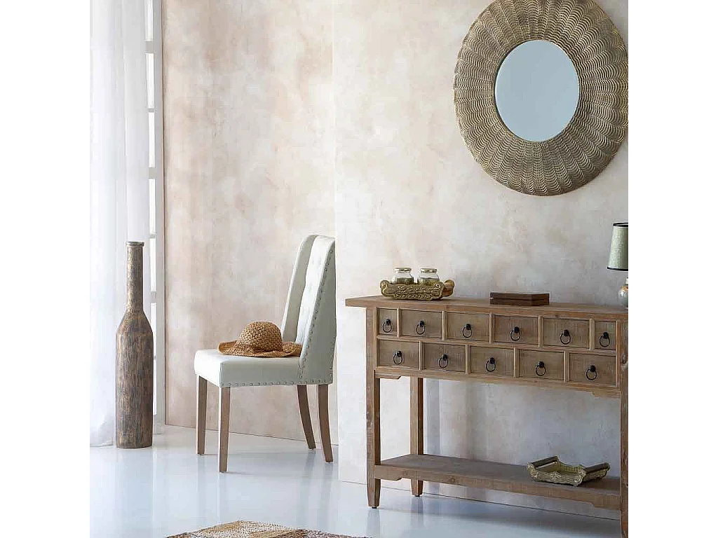 Braune Polyresinvase 17,5x17,5x100h cm