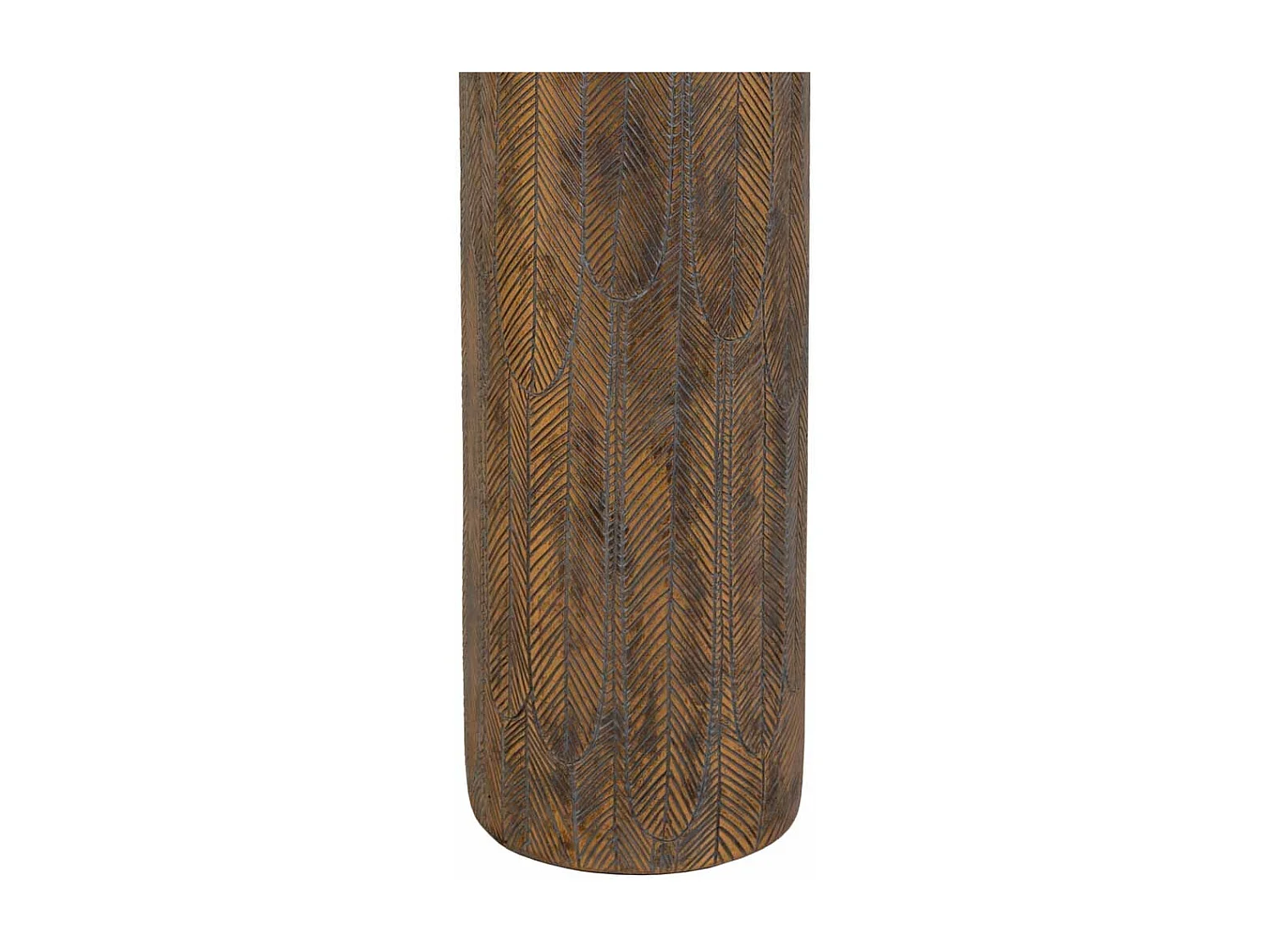 Braune Polyresinvase 17,5x17,5x100h cm