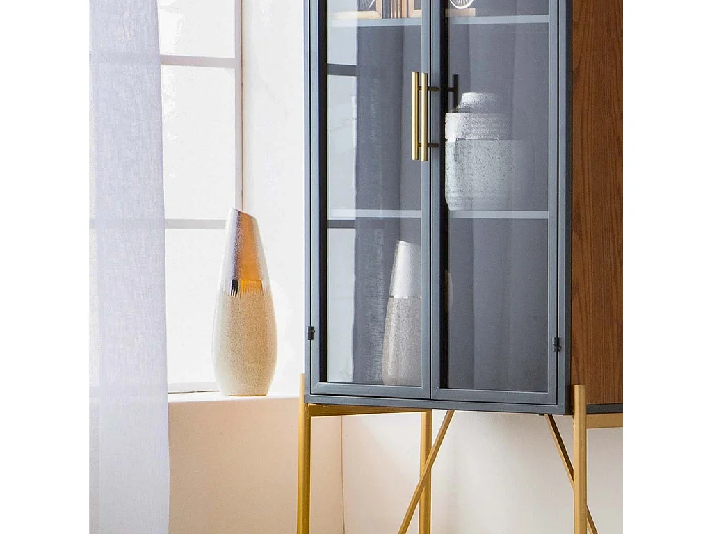 Silberne Keramikvase 12x7x35h cm