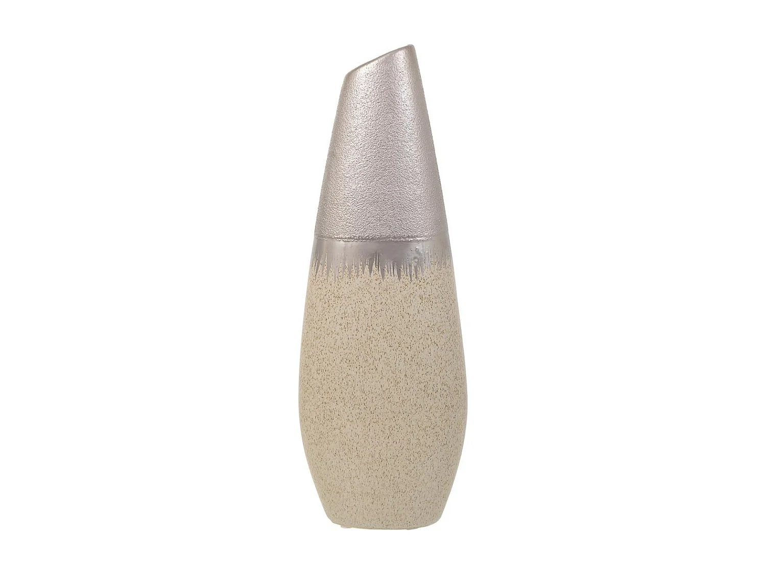 Silberne Keramikvase 12x7x35h cm