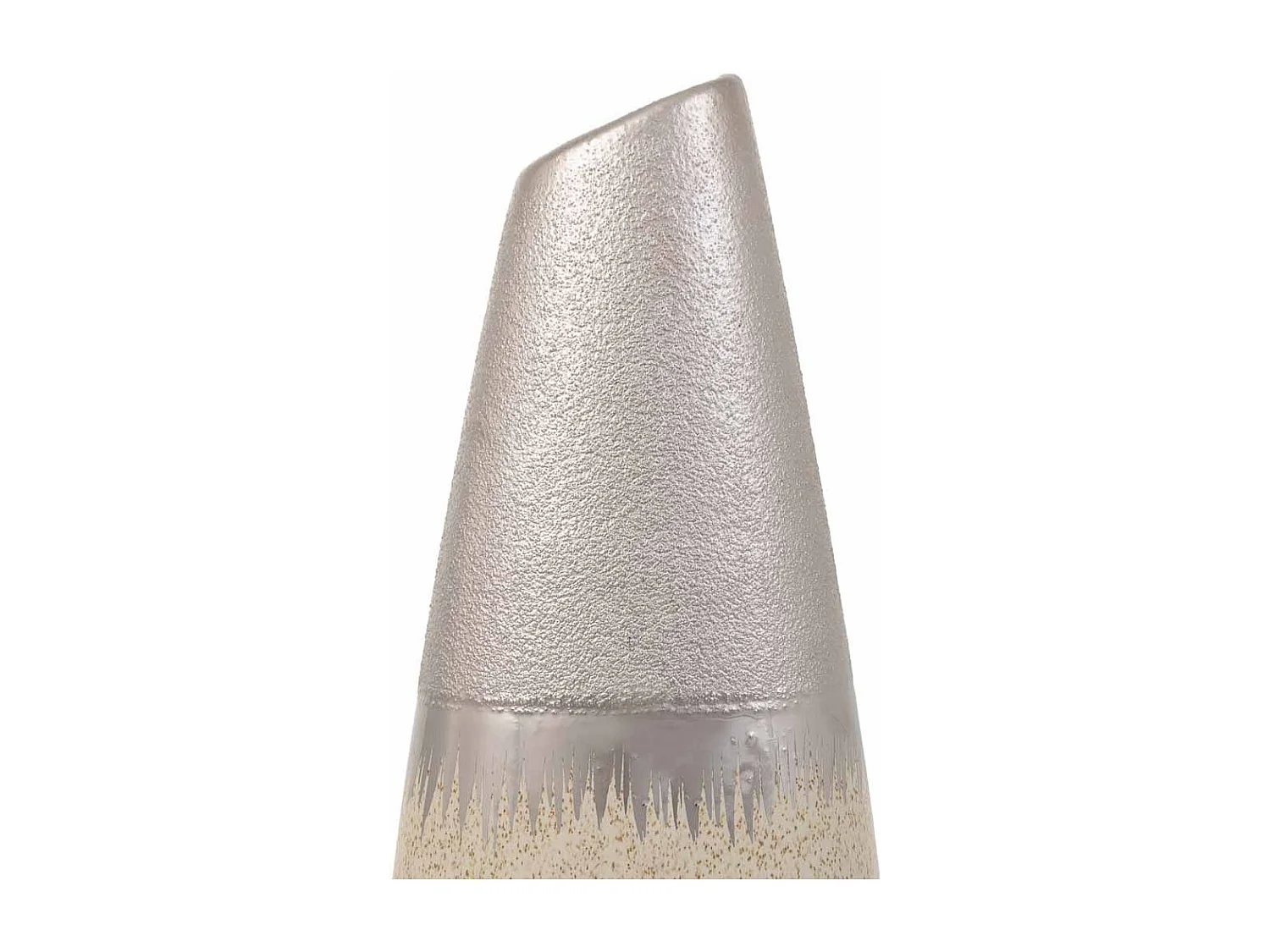 Silberne Keramikvase 12x7x35h cm