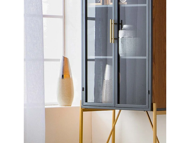 Silberne Keramikvase 12x7x35h cm