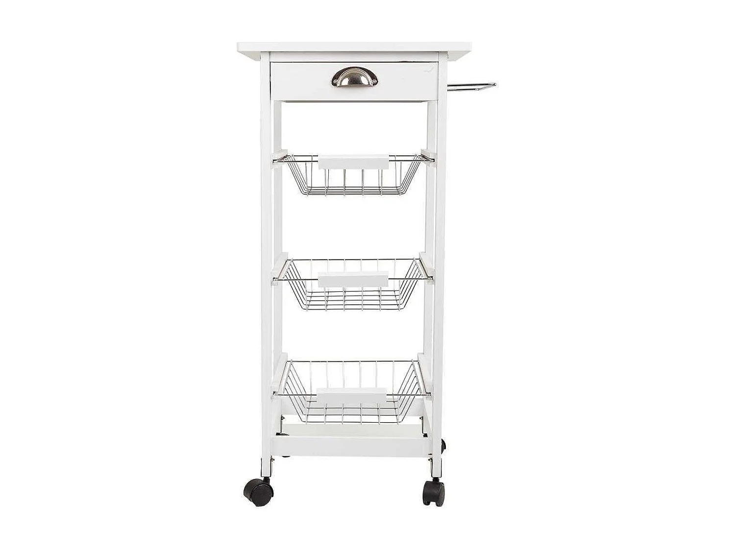 Carrello da cucina in legno bianco 40x37x82h