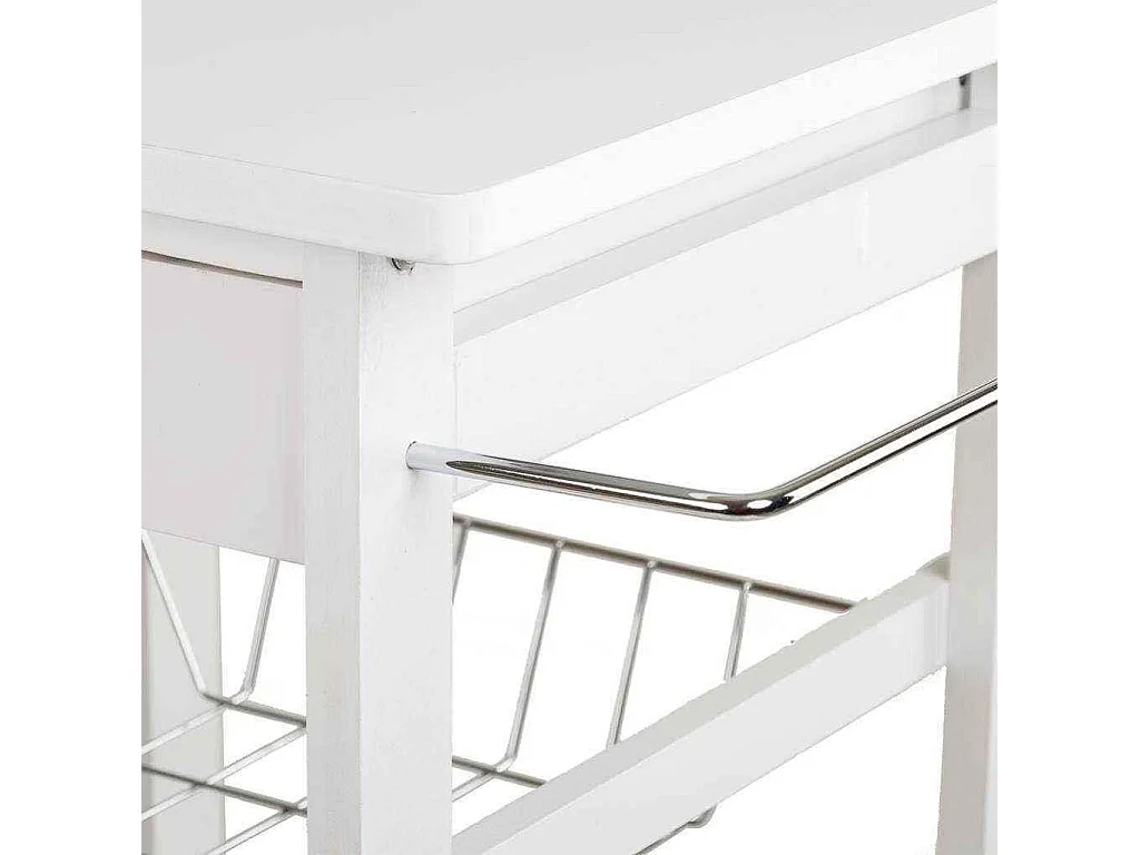 Carrello da cucina in legno bianco 40x37x82h