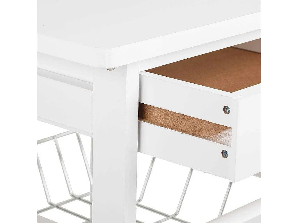 Carro de cocina de madera blanco 40x37x82