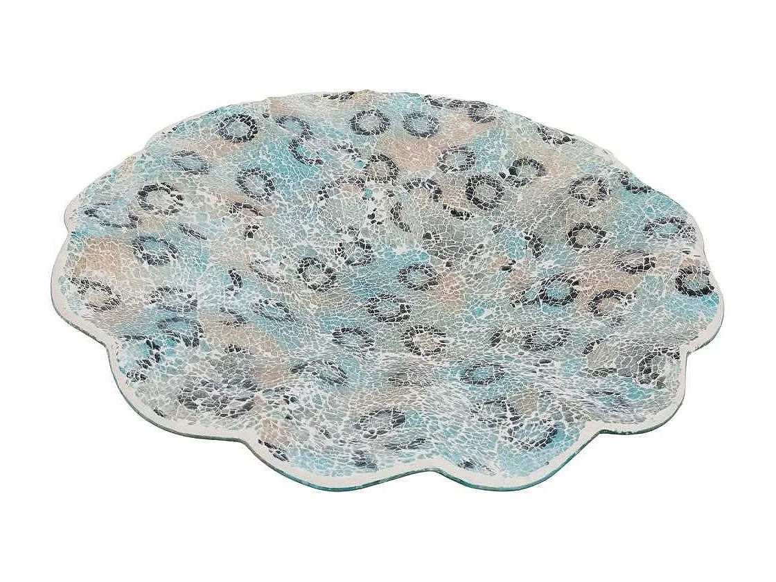 Plato de cristal decorativo multicolor 47x5