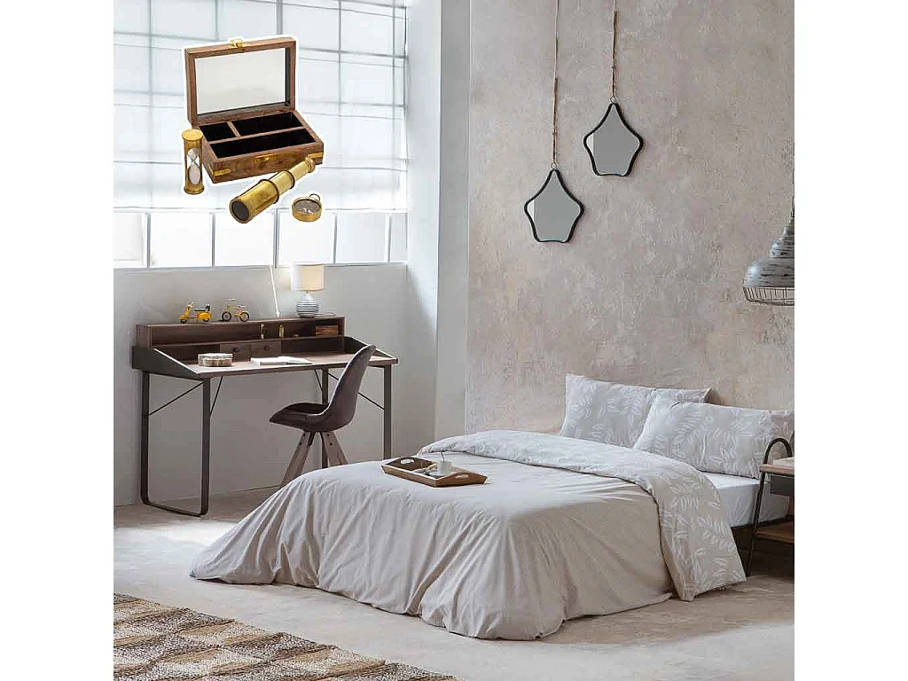 Conjunto bússola, telescópio e ampulheta 15x10x5