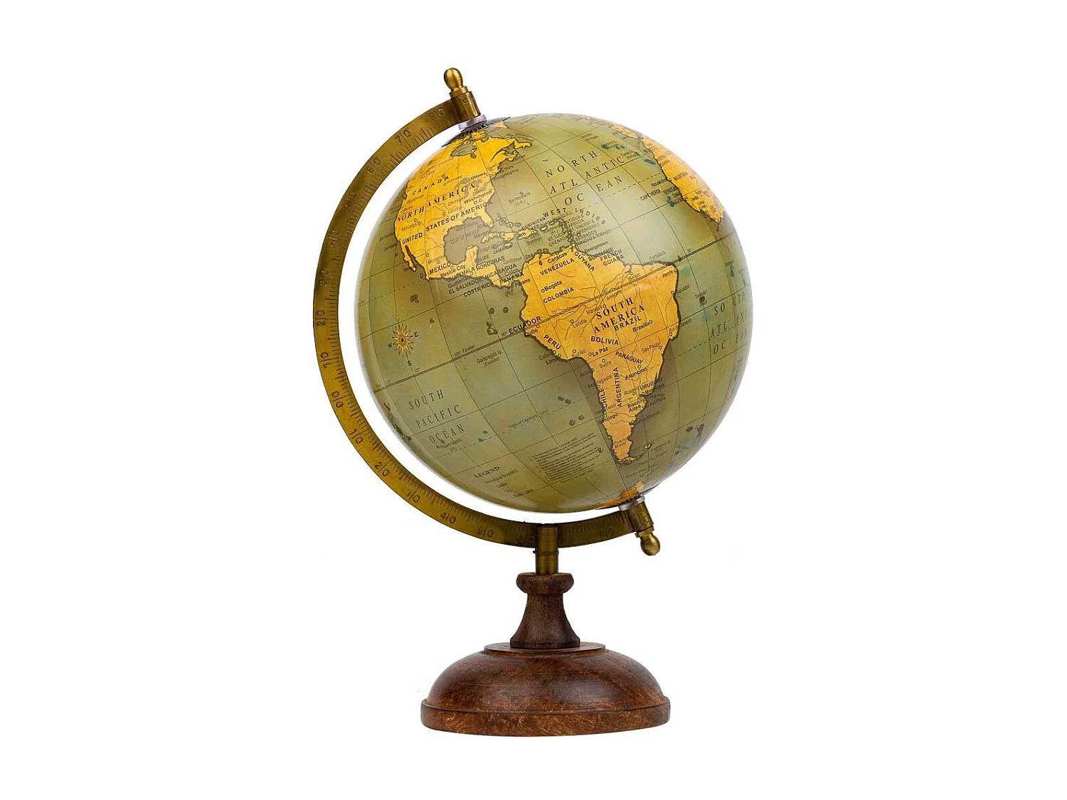 Mappamondo in plastica su base in legno marrone d15x20h