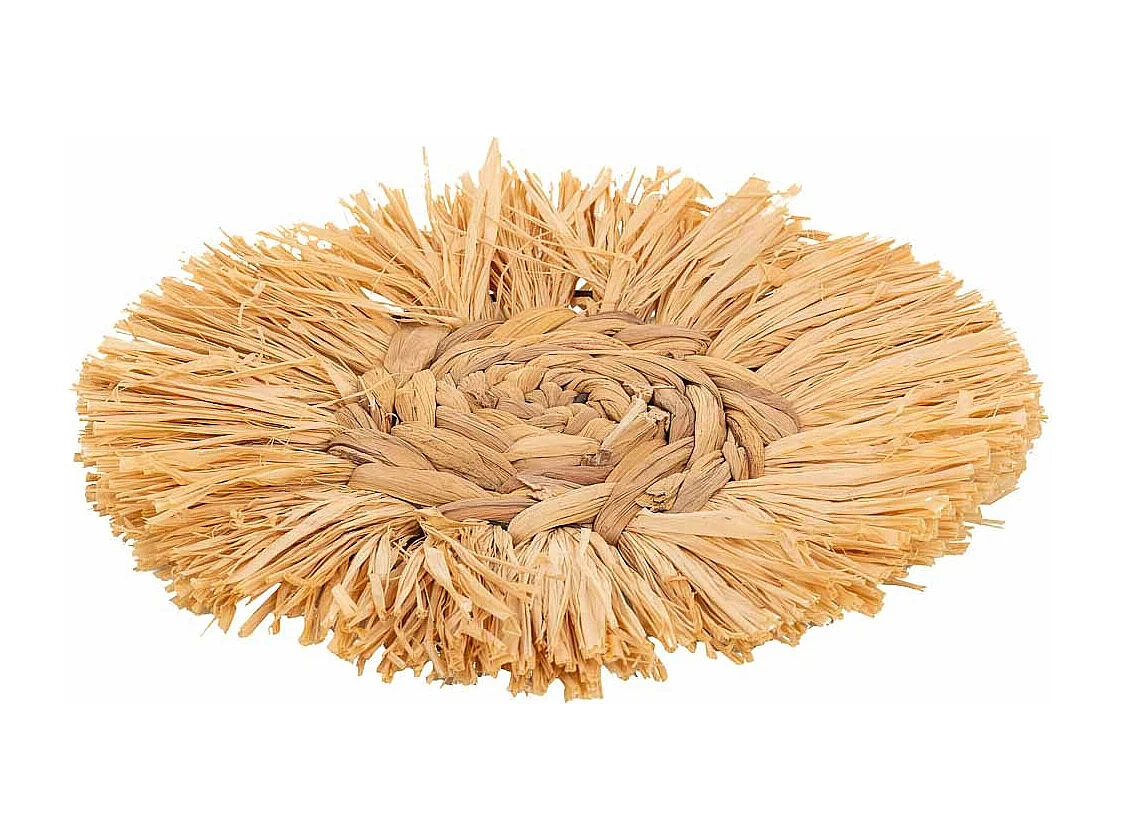 Figura de decoração de parede de fibra natural marrom d30x02