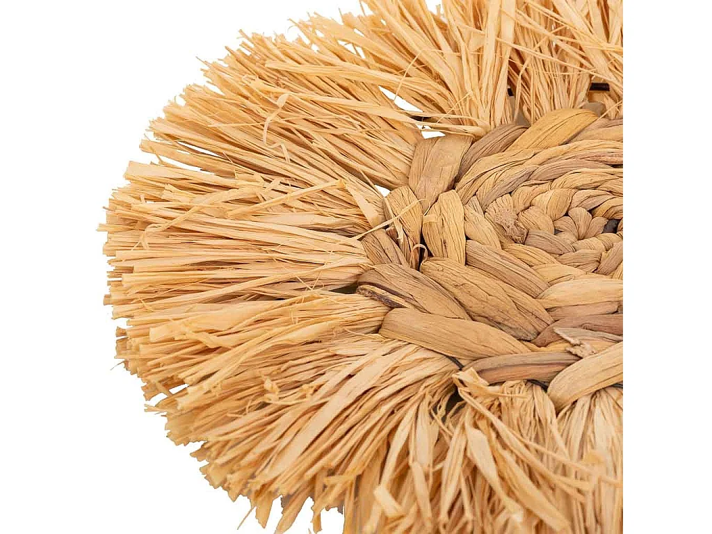 Braune Wanddekorationsfigur aus Naturfaser, D30x02h cm