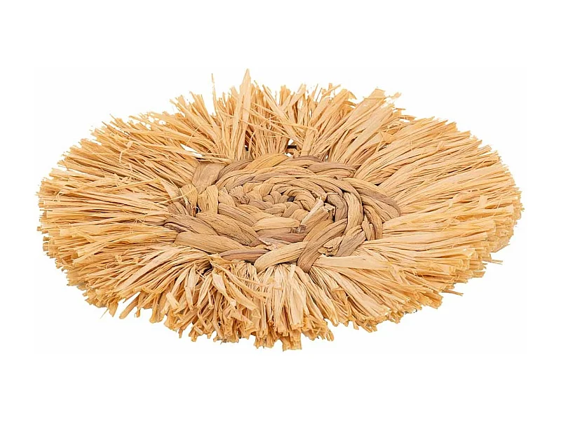 Figura de decoração de parede de fibra natural marrom d30x02