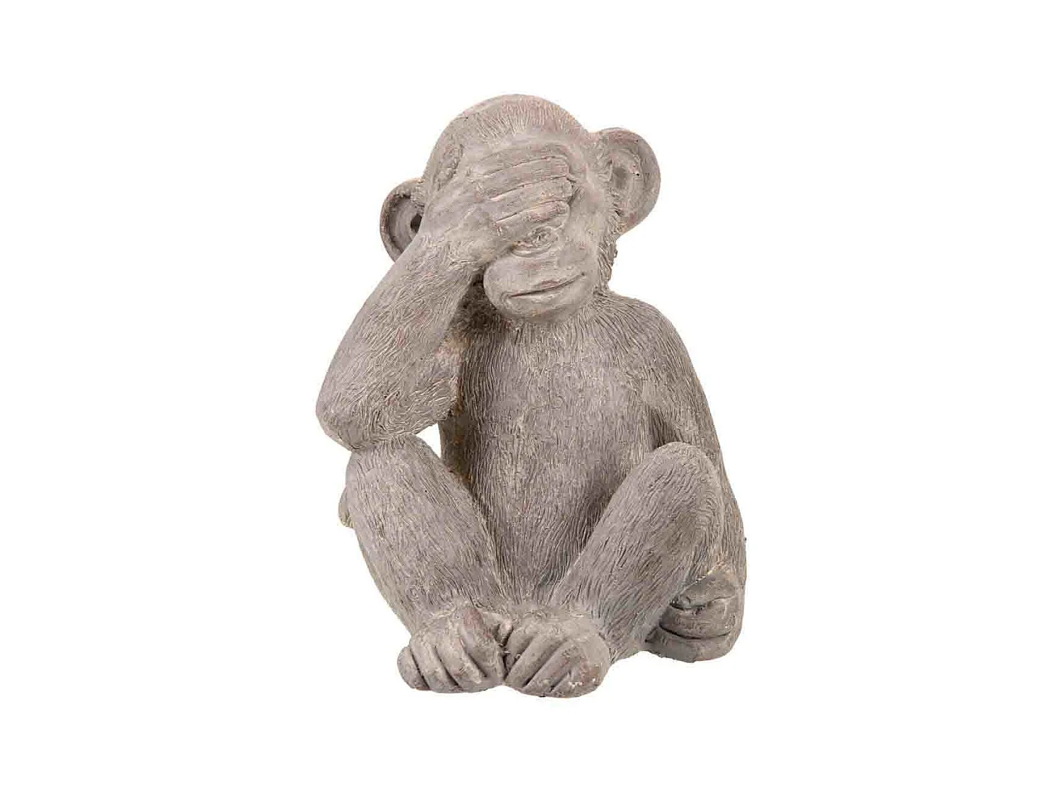 Singe décoratif en magnésie gris 35x26x40h