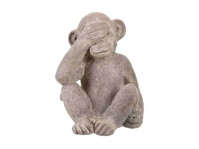 Macaco decorativo de magnésio cinza 35x26x40