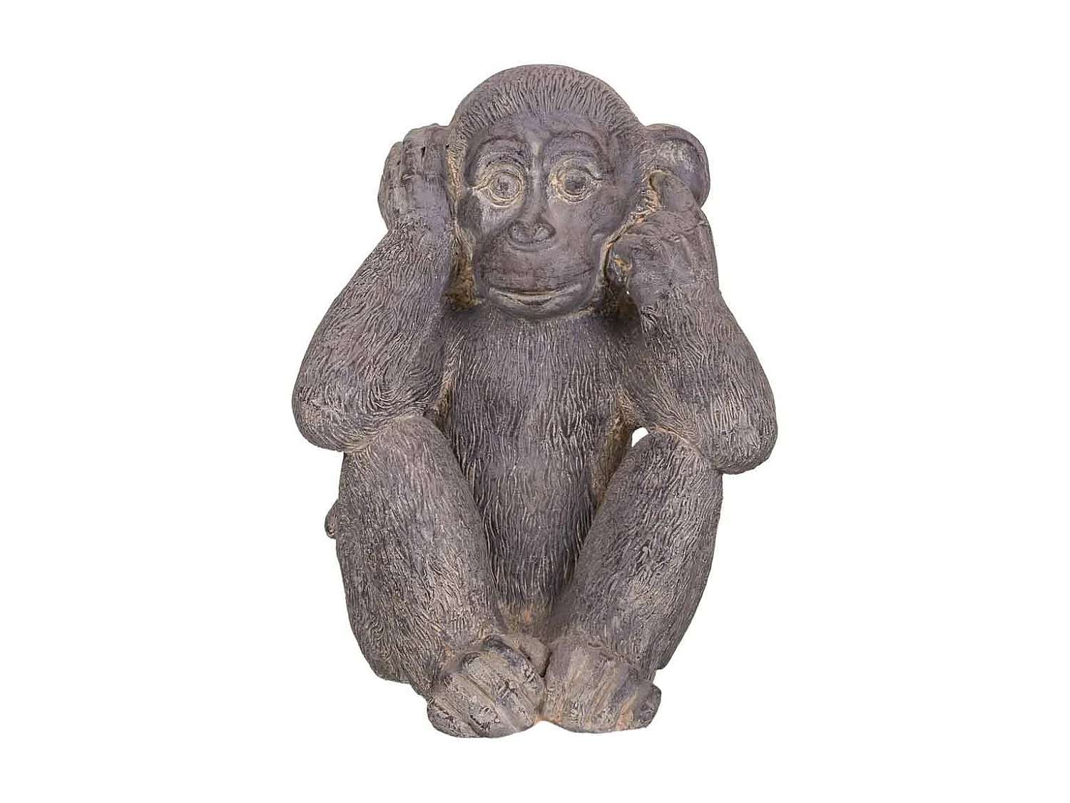 Macaco decorativo de magnésio cinza 35x26x40