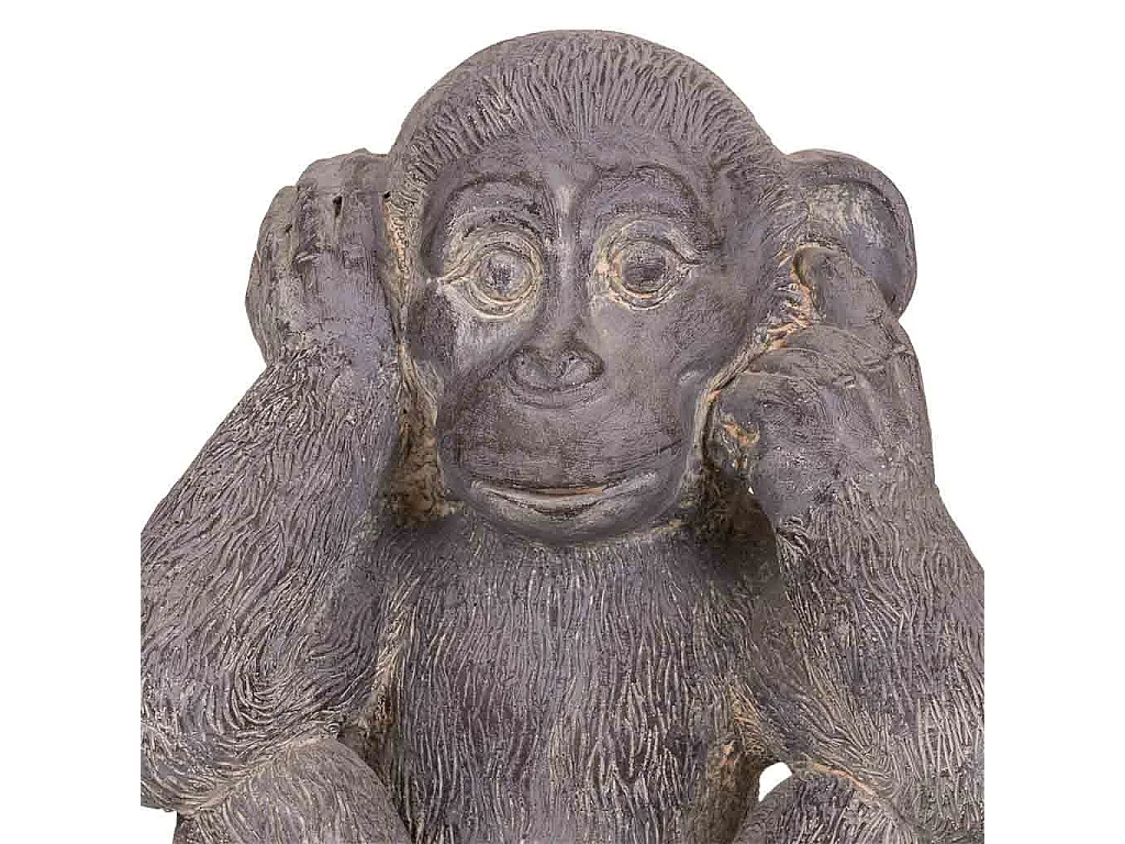 Macaco decorativo de magnésio cinza 35x26x40