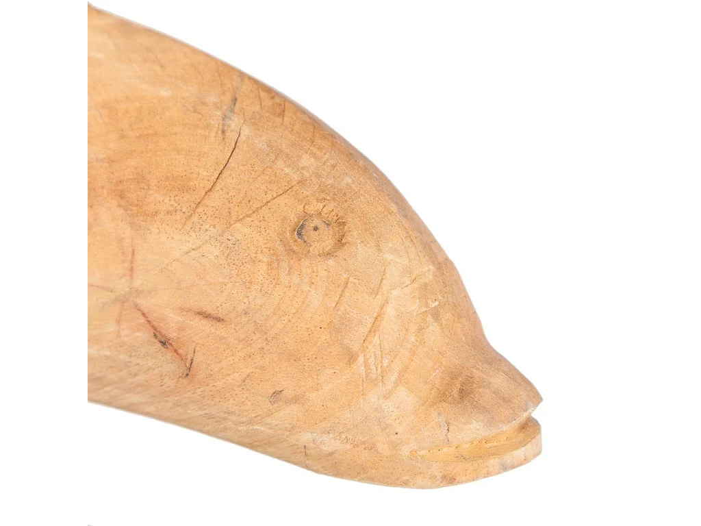 Holzfigur Delfin mit Ständer 35x17x27h cm