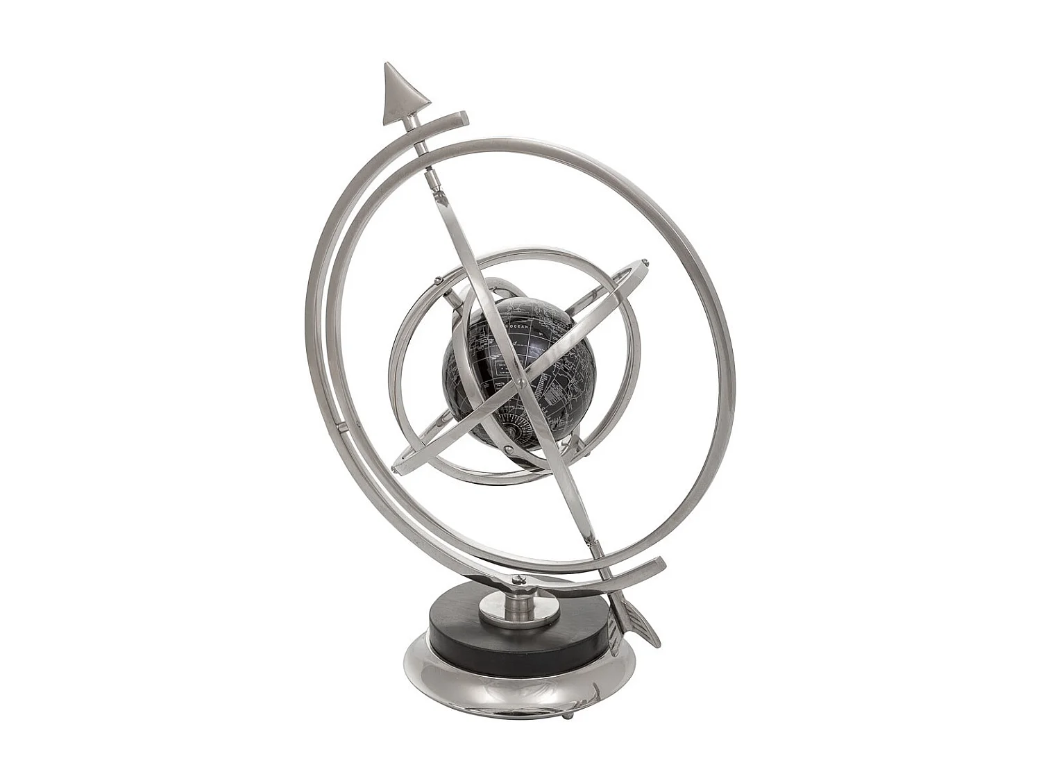 Sfera astrologica in argento d32x42,5h