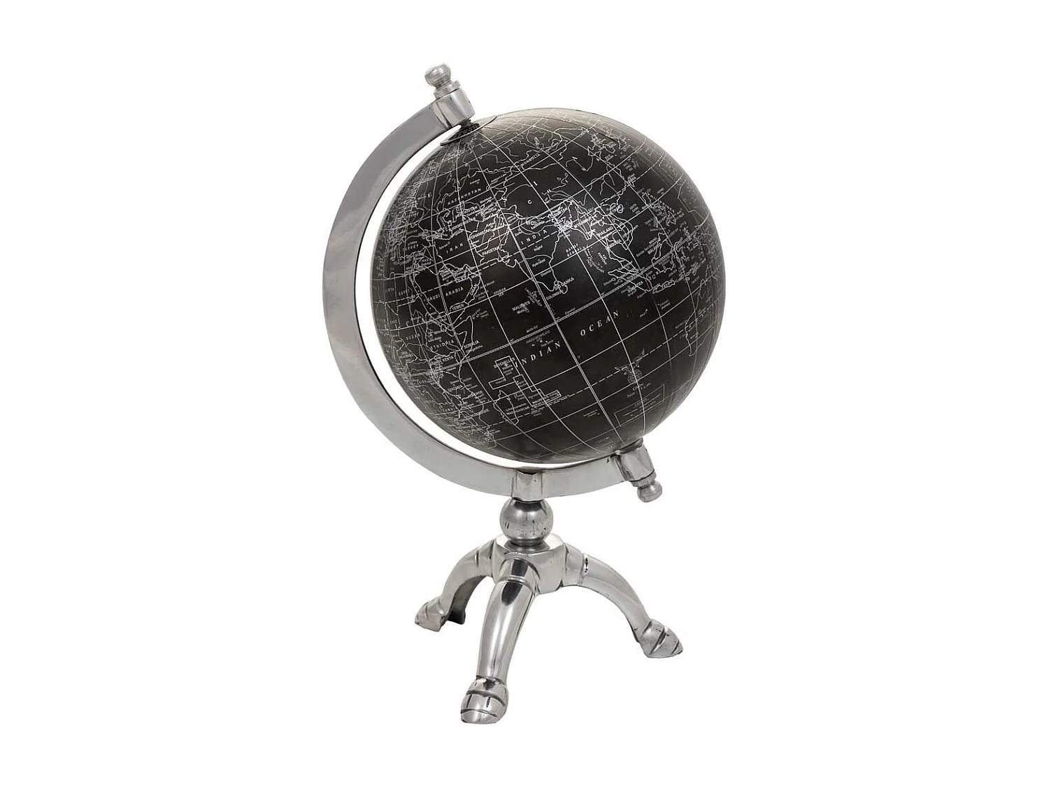 Globo em plástico, ferro e alumínio preto d15x20h cm