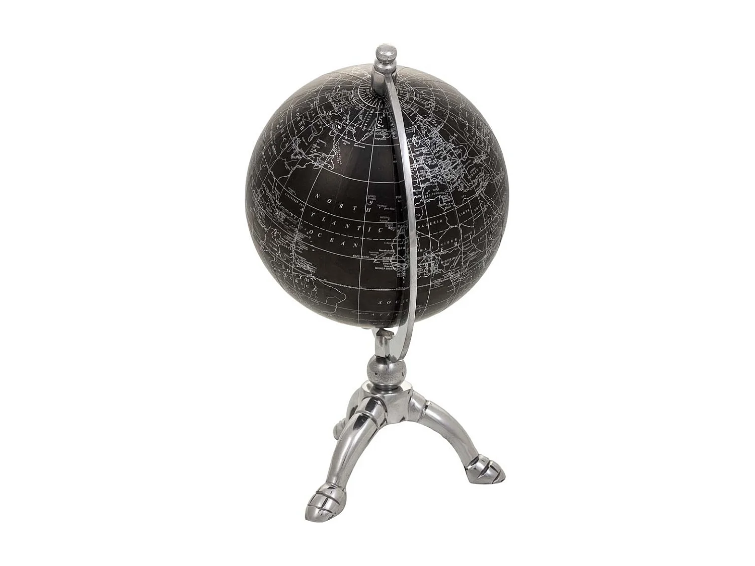 Globo em plástico, ferro e alumínio preto d15x20h cm