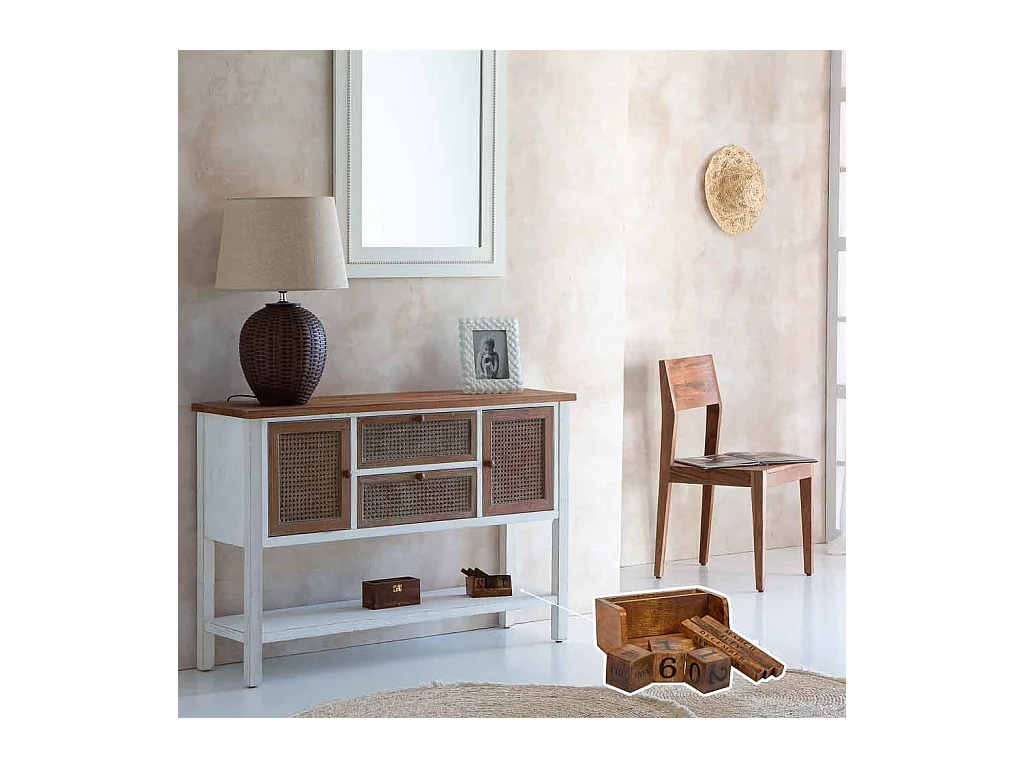 Calendario di quattro cubi in legno marrone 14,5x4,5x5h