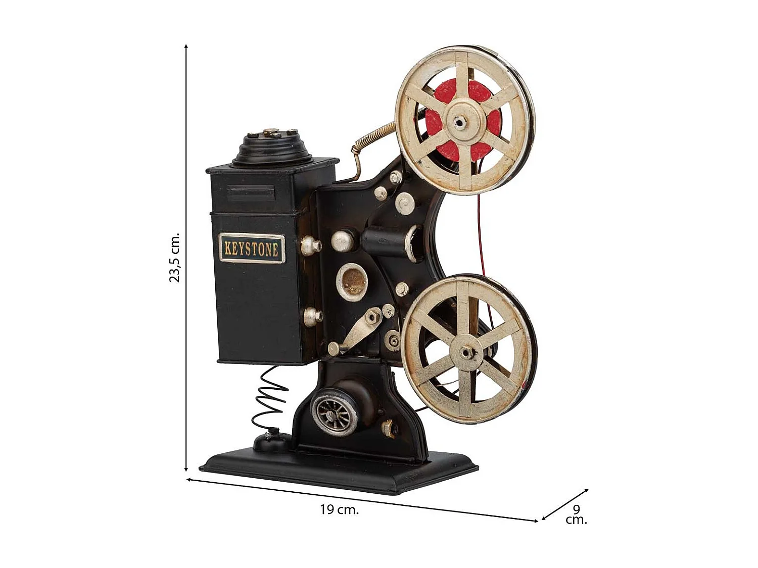 Câmera de vídeo em metal preto 23,5x19x9