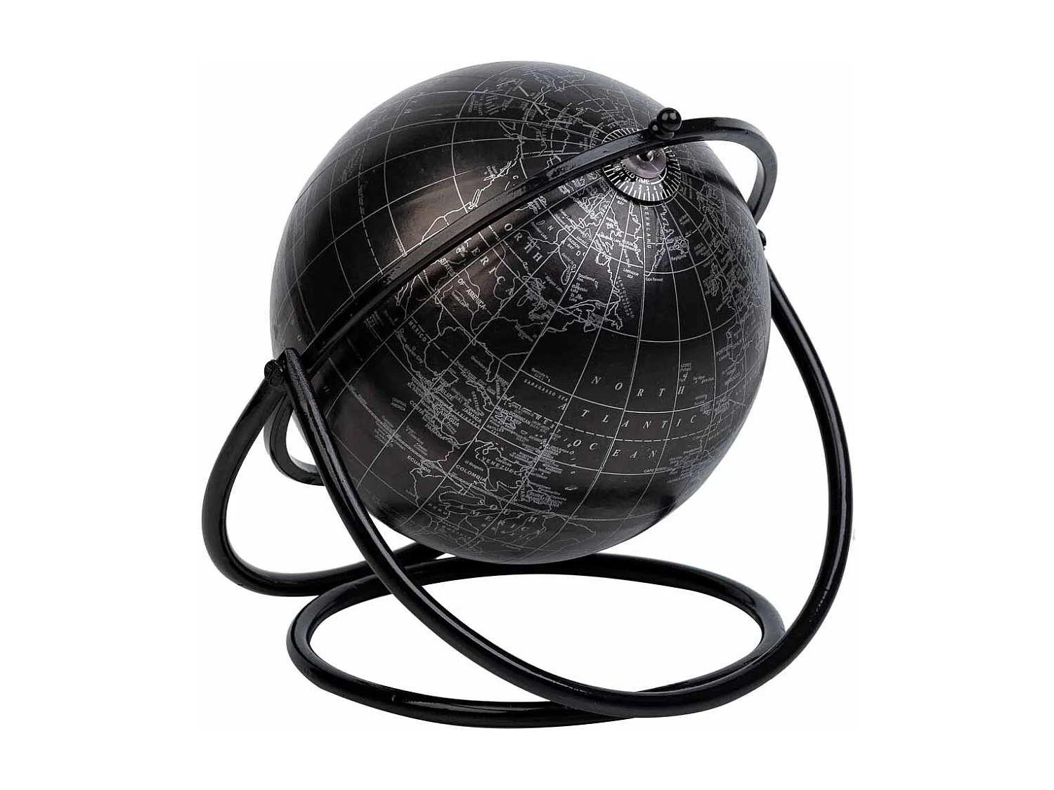 Mappamondo girevole con anello nero d15