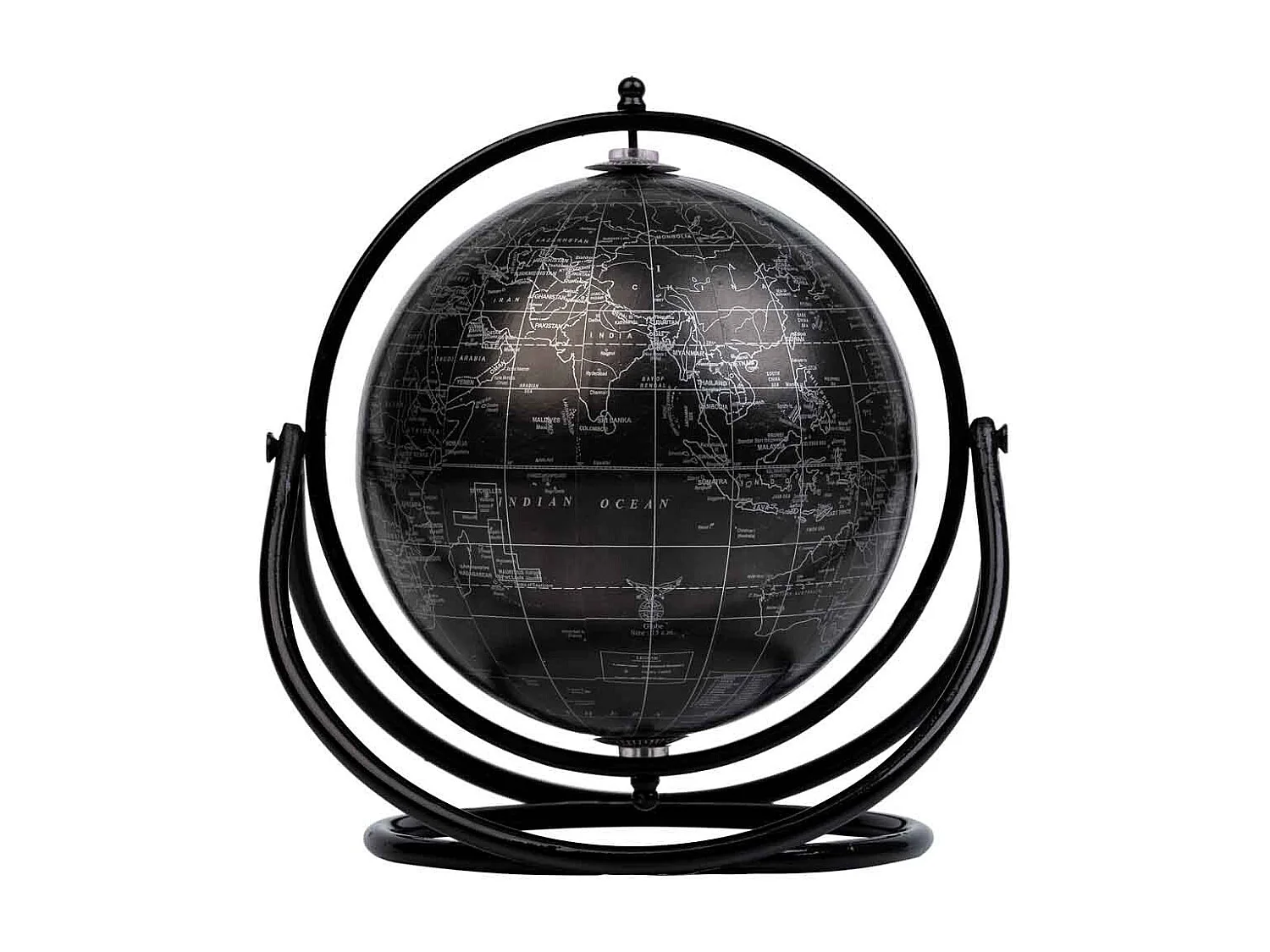 Rotierender Weltglobus mit schwarzem Ring D15 cm