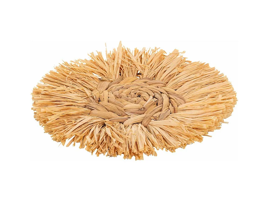 Figura de decoração de parede de fibra natural marrom d27x02