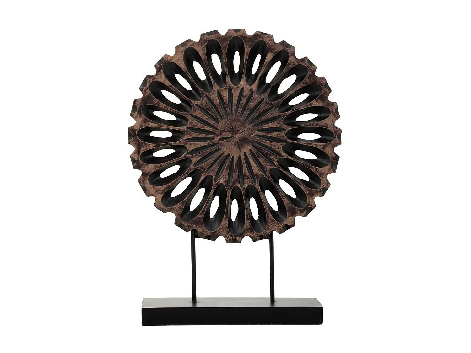 Figura decorativa in poliresina marrone 29,5x9x40h