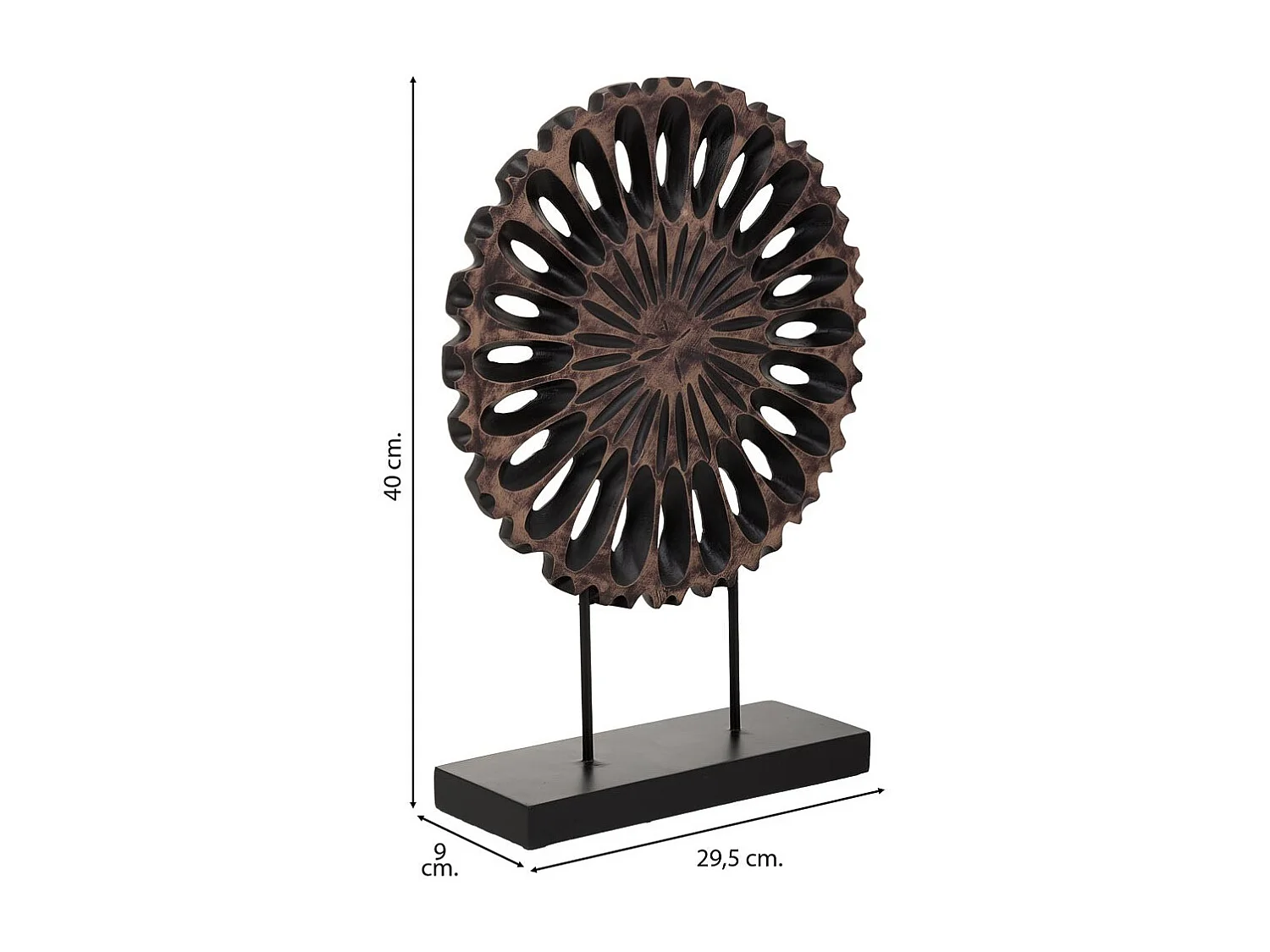 Figura decorativa in poliresina marrone 29,5x9x40h