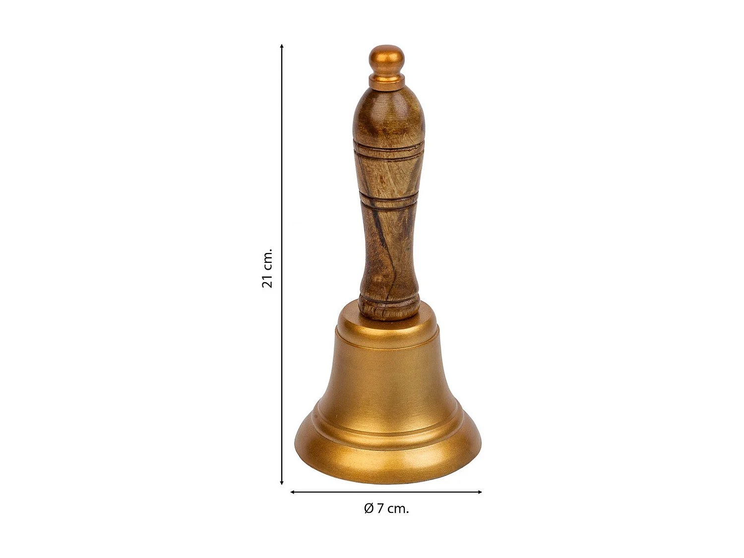 Campana in alluminio e manico in legno marrone d7x21h