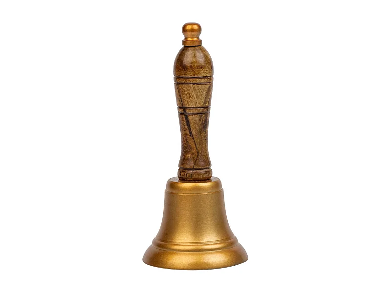 Sino de alumínio e cabo de madeira marrom d7x21