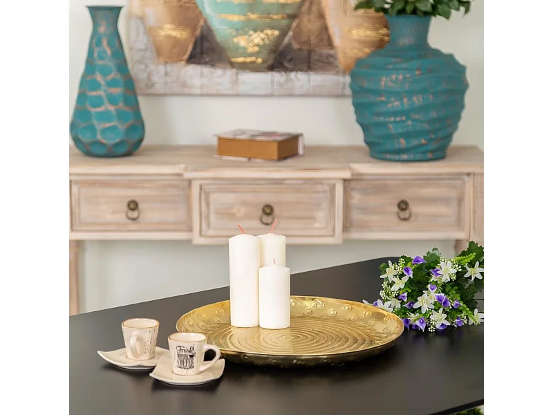 Dekorative goldene Metallplatte 39x39x2,5h cm