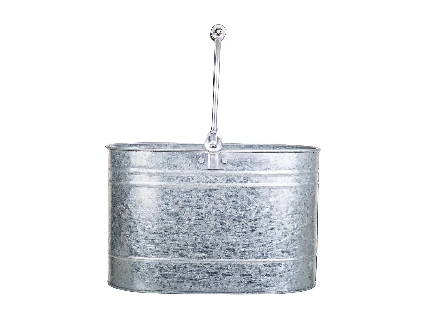 Corbeille en métal argenté 30.5x18x20/37h