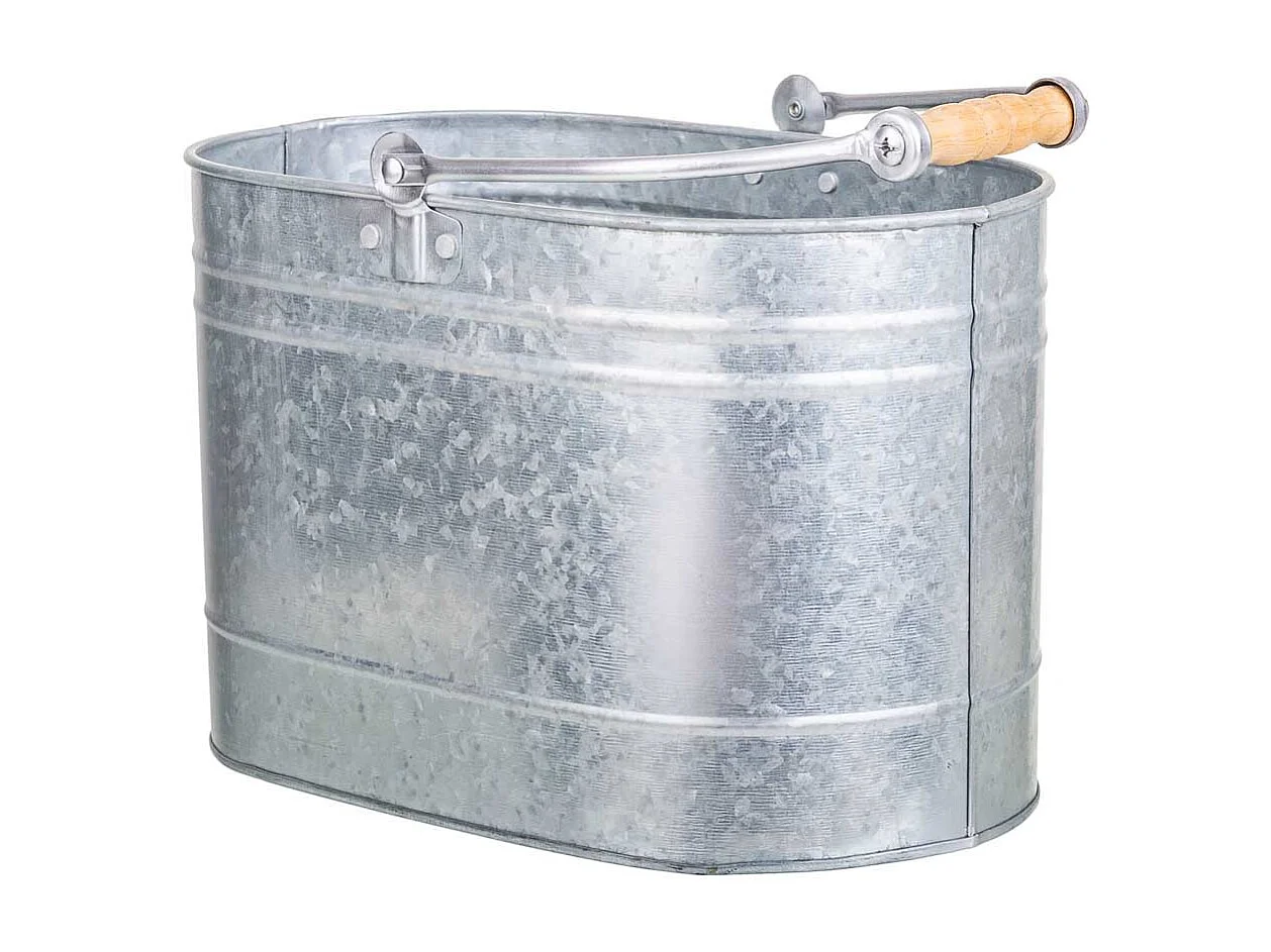 Corbeille en métal argenté 30.5x18x20/37h