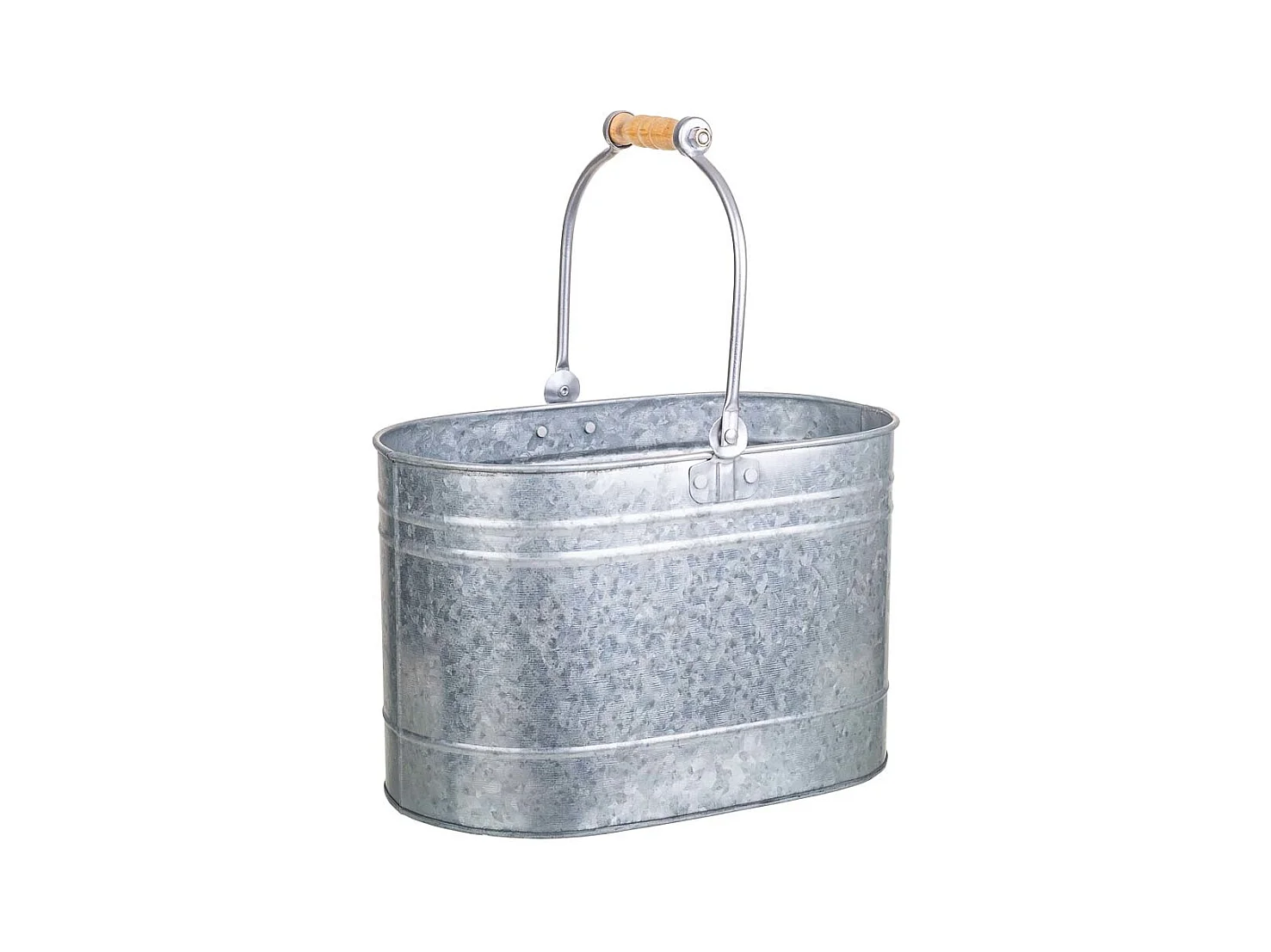 Silberner Metallkorb 30,5x18x20/37h cm