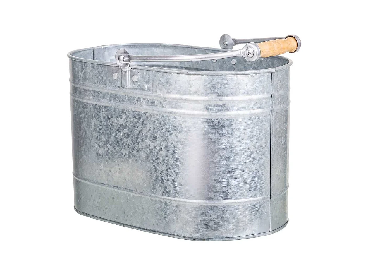 Silberner Metallkorb 30,5x18x20/37h cm