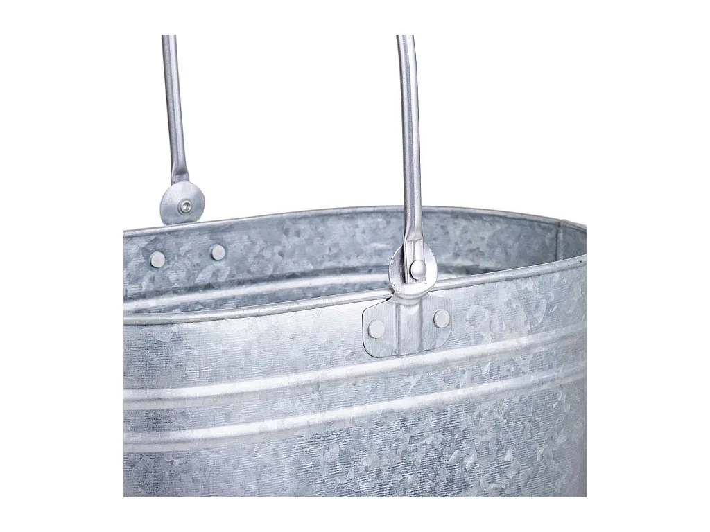 Silberner Metallkorb 30,5x18x20/37h cm