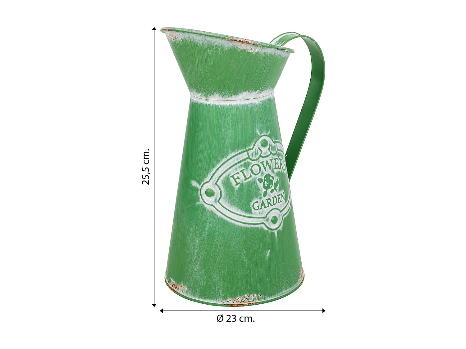 Brocca metallo verde 22xb15,5x22/23/25,5h